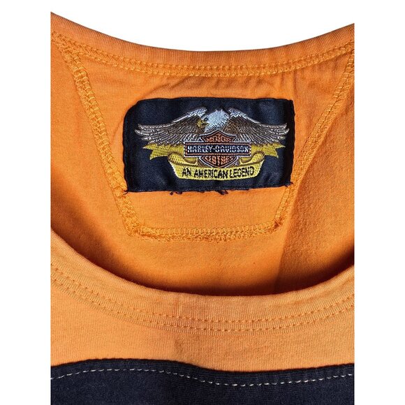 Harley-Davidson Womens Orange Sleeveless Tank Top With Side Zipper M - Picture 2 of 6